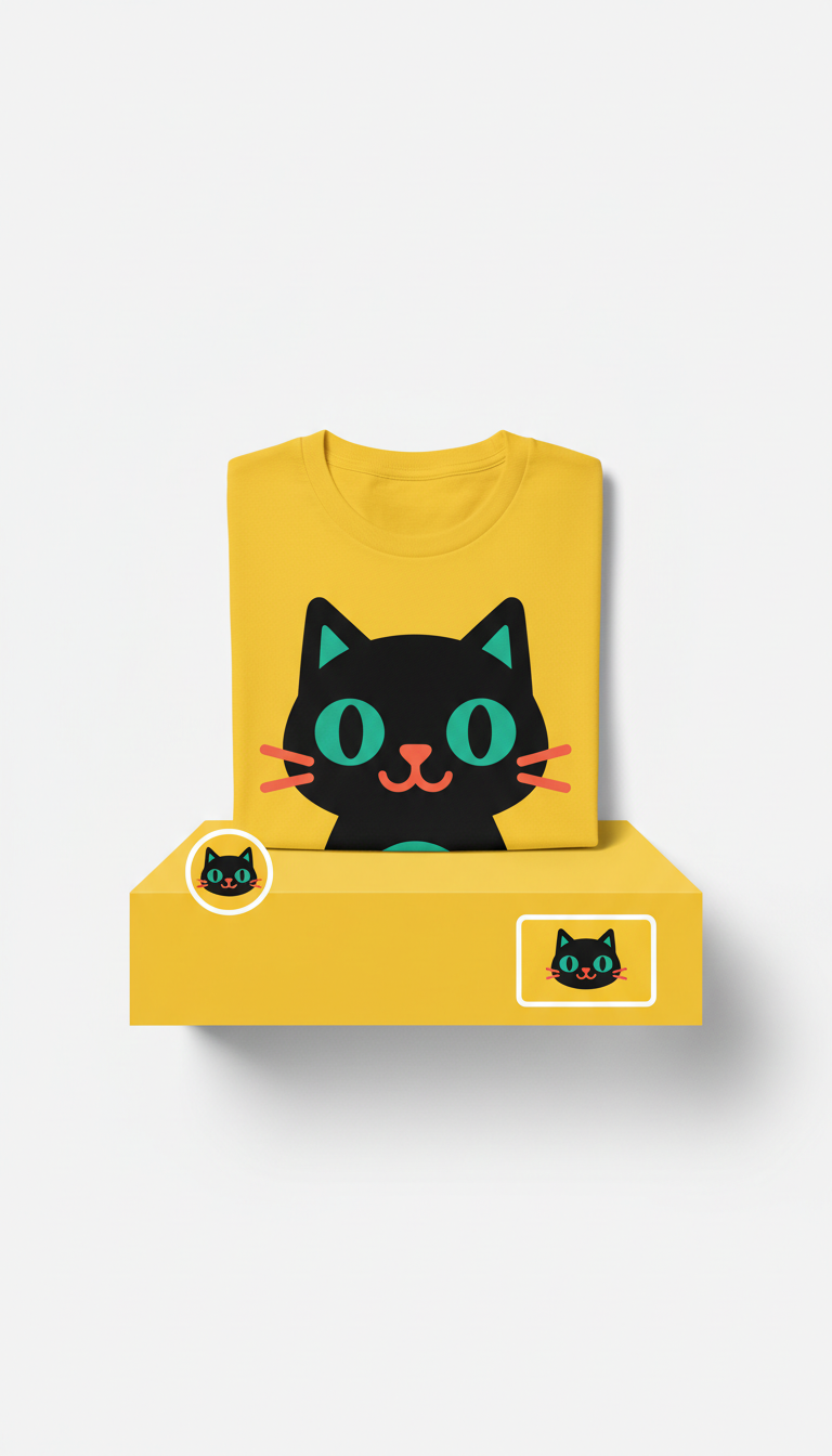 Sunshine Yellow Cat Graphic Tee