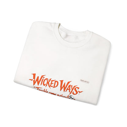 Wicked Ways Crewneck Sweatshirt — "Trouble Comes Natural" Graphic