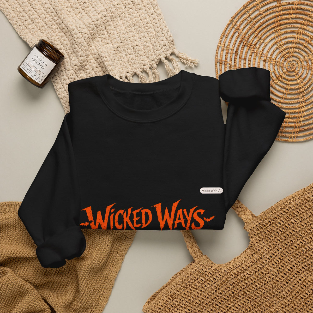Wicked Ways Crewneck Sweatshirt — "Trouble Comes Natural" Graphic