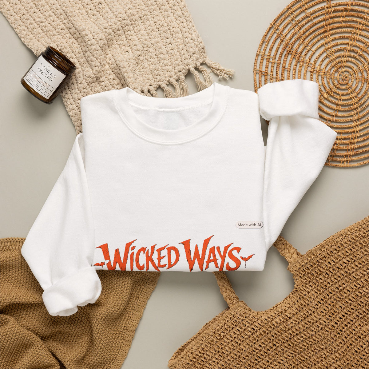 Wicked Ways Crewneck Sweatshirt — "Trouble Comes Natural" Graphic