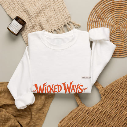 Wicked Ways Crewneck Sweatshirt — "Trouble Comes Natural" Graphic