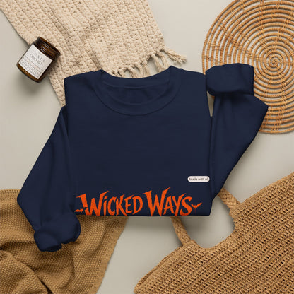 Wicked Ways Crewneck Sweatshirt — "Trouble Comes Natural" Graphic