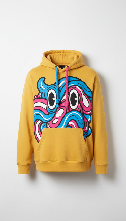 Surf Gold Hoodie With Contrast Drawstrings