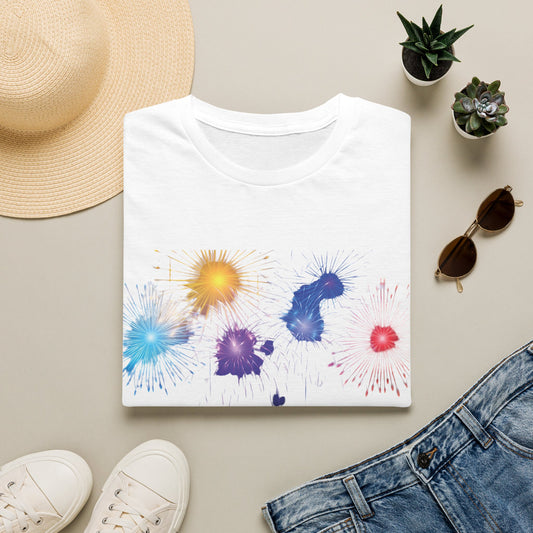 T-Shirt — Colorful Paint Splash Graphic Tee ("Unapologetically Colorful") Gildan 64000
